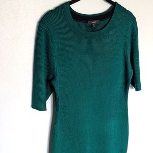 J. Crew Ribbed Knit Midi Dress in Dark Spruce